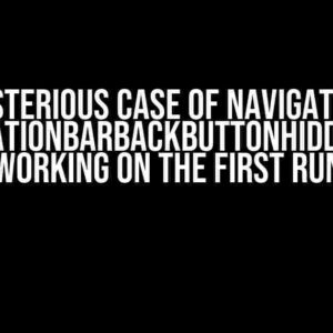 The Mysterious Case of NavigationView .navigationBarBackButtonHidden not working on the First Run